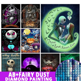 AB Алмазная картина Сказочная пыль Disney Jack Skellington Полный дрель 5D Комплект Горный хрусталь Мозаика Вышивка крестиком Домашний декор Хэллоуин