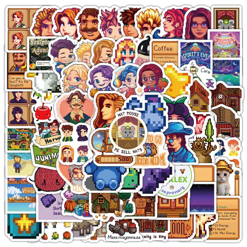 10/30/50/100 шт. Наклейки Stardew Valley, Кавайные мультяшные наклейки с граффити, скейтборд, велосипед, Гитара, милые аниме-наклейки для детей