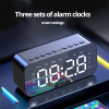 1 шт. светодиодный цифровой будильник с Bluetooth, динамик, зеркало, спальня, офис, декор, температура экрана стола, FM-радио
