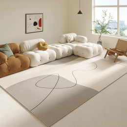 VIKAMA Простой геометрический ковер Ins Line Wind Carpet Гостиная Кровать спереди большого ковра Легко устанавливаемый нескользящий мягкий ковер