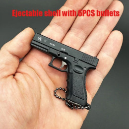 1:3 Glock G17 брелок из полусплава, модель пистолета, подарочная подвеска, орнамент, игрушка с пулей, съемный корпус, съемный пистолет