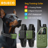 ROJECO электрический ошейник для дрессировки собак с дистанционным управлением, ошейник для остановки лая собаки, водонепроницаемое перезаряжаемое устройство против лая