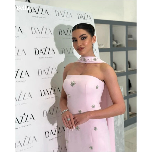 Bella Индивидуальные розовые блестящие длинные шелковые шарфы без бретелек, вечерние платья без рукавов, платье для выпускного вечера длиной до пола, 2025