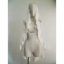 Кружевная свадебная фата Mantilla длиной до кончиков пальцев, металлическая расческа