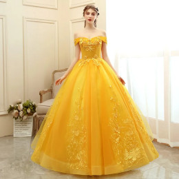 Платье Quinceanera 2024, новое платье для выпускного вечера, желтое бальное платье, милые платья Quinceanera с цветочным принтом, Robe De Bal, индивидуальный размер, по индивидуальному заказу