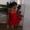 Aso Ebi Style Rose Flower Red Мини-платье на день рождения Уникальное короткое платье ручной работы с цветочным принтом для свадебной вечеринки Черное мини-платье для выпускного вечера для девочек