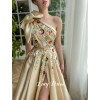 Lucy Свадебная вечеринка 3D блестки Цветы Линия Выпускное платье Бальное платье с рукавом на одно плечо Роскошное платье для выпускного вечера 2024 Blackgirl по индивидуальному заказу