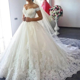 Белое свадебное платье с открытыми плечами Vestido De Noiva на заказ, большие размеры, Vestidos De Novia, свадебное фатиновое платье Mariage по индивидуальному заказу