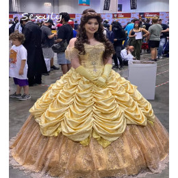 Красота золотого цвета Vestidos De 15 Quinceañera Dress 2025 Блестящее бальное платье Театрализованное платье на день рождения Sweet 16 Xv Para Debutante по индивидуальному заказу
