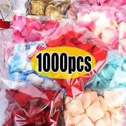 1000 шт. искусственные поддельные лепестки роз, красочные красные, белые, золотые лепестки роз, цветы для романтической свадебной вечеринки, украшения