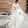 Простое винтажное белое атласное свадебное платье Vestidos De Novia по индивидуальному заказу, свадебное платье Princesa с длинными рукавами, индивидуальное платье Mariée
