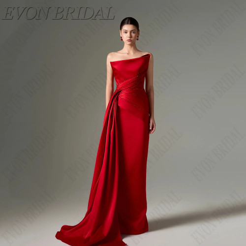 EVON BRIDAL Элегантное вечернее платье русалки 2022, женское атласное свадебное платье без бретелек без рукавов длиной до пола فساتين سهرة по индивидуальному заказу Элегантное русалка вечернее платье 2025 Женщина сатин
