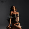 Xijun Sexy Lace Corset Sweetheart Shapewear For Formal Evening Dresses Prom Dresses Fishbone Illusion Party Dresses Customized