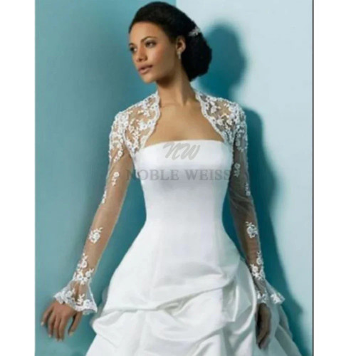 Кружевная куртка с длинными рукавами, свадебное болеро, кружевная шаль невесты по индивидуальному заказу