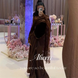 Aileen Vestidos De Noche Роскошные платья для выпускного вечера 2025 Коричневая шаль Женские вечерние платья для особых случаев Кружева Grace