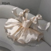 Xijun Современные короткие вечерние платья с бантом на бретельках с открытыми плечами, платья для выпускного вечера, милые вечерние платья для дня рождения по индивидуальному заказу