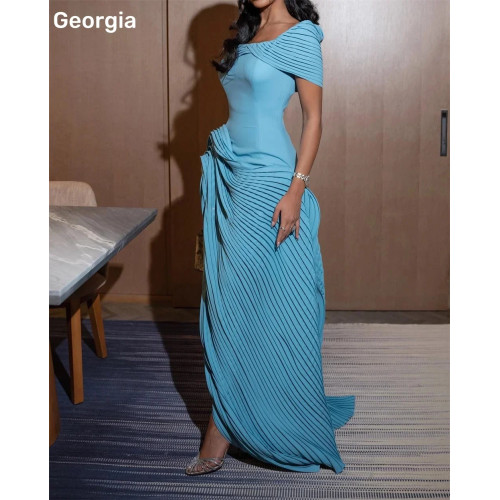 Вечерние платья по индивидуальному заказу А-силуэта с квадратным вырезом длиной до пола, свадебное платье с рюшами на молнии и короткими рукавами, вечернее платье