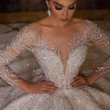Сексуальные платья невесты из бисера Vestidos De Novia, роскошное свадебное платье с длинными рукавами и бисером, бальное платье с длинным шлейфом часовни