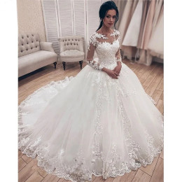 Vestidos женские элегантные летние платья с длинными рукавами свадебные платья роскошное кружевное бальное платье официальное платье для девочек 2024 новинка
