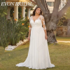 Женское шифоновое платье EVON, с V-образным вырезом и рукавом 3/4EVON BRIDAL Civil 3 / 4 Одежда невесты Свадебное платье V - воротник Свадебное платье De Mariee A - Line