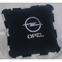 Подушка Opel черная с кантом ч/б