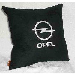 Подушка Opel черная вышивка белая