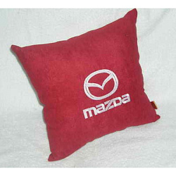 Подушка Mazda красная вышивка белая